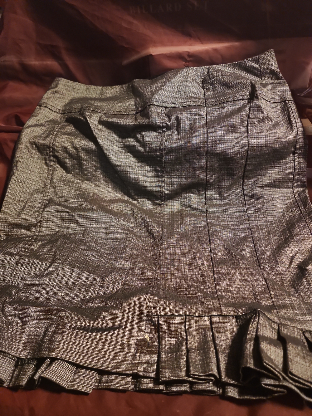 My Michelle Silver Metallic Mini Skirt with Pleated Hem